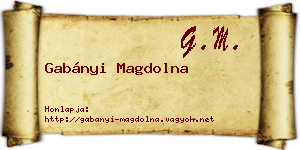 Gabányi Magdolna névjegykártya